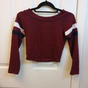 Bozzolo Maroon Striped Crop Top